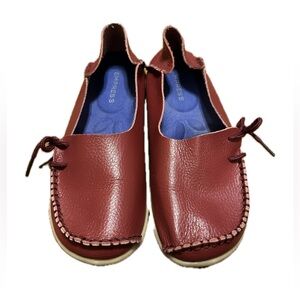 Andiamo Burgundy Leather Slip on Loafers.